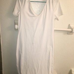 White long v neck dress